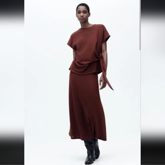 Zara Dresses & Skirts - Zara burgundy knitwear set